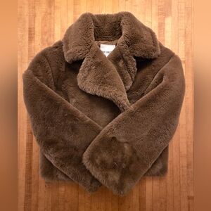BB Dakota Brown Faux Fur Jacket Size M